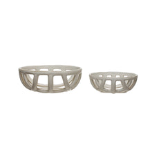 Load image into Gallery viewer, White Speckled Stoneware Fruit Basket