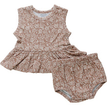 Load image into Gallery viewer, Dusty Rose Vines Peplum Set