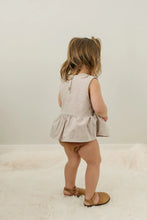 Load image into Gallery viewer, Camel + White Peplum Set