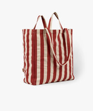 Load image into Gallery viewer, Red Striped Organic Cotton Tote