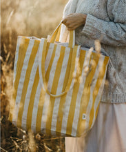 Load image into Gallery viewer, Yellow Striped Organic Cotton Tote