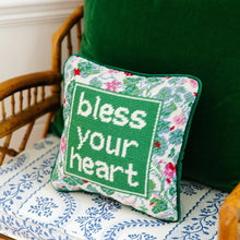 Load image into Gallery viewer, Bless Your Heart Needlepoint Pillow