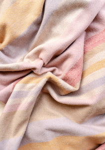 Recycled Wool Blanket, Coral Stripe