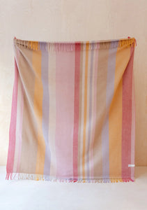 Recycled Wool Blanket, Coral Stripe