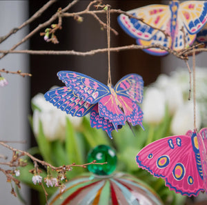 Butterflies Paper Ornaments, 4 pack