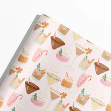 Load image into Gallery viewer, Holiday Cocktails Gift Wrap, 3 Sheets