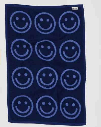 Happy Hand Towel, Blue