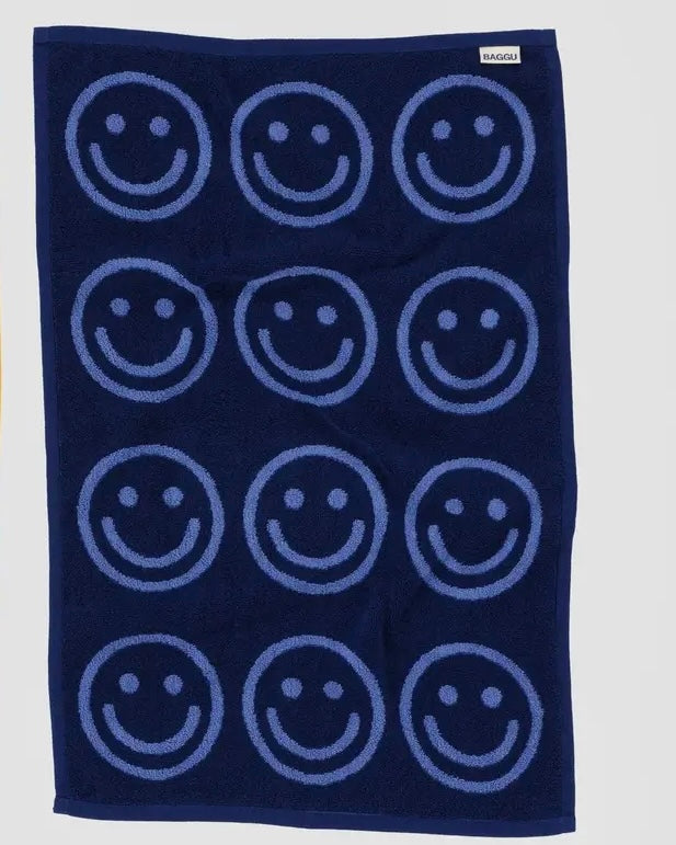 Happy Hand Towel, Blue