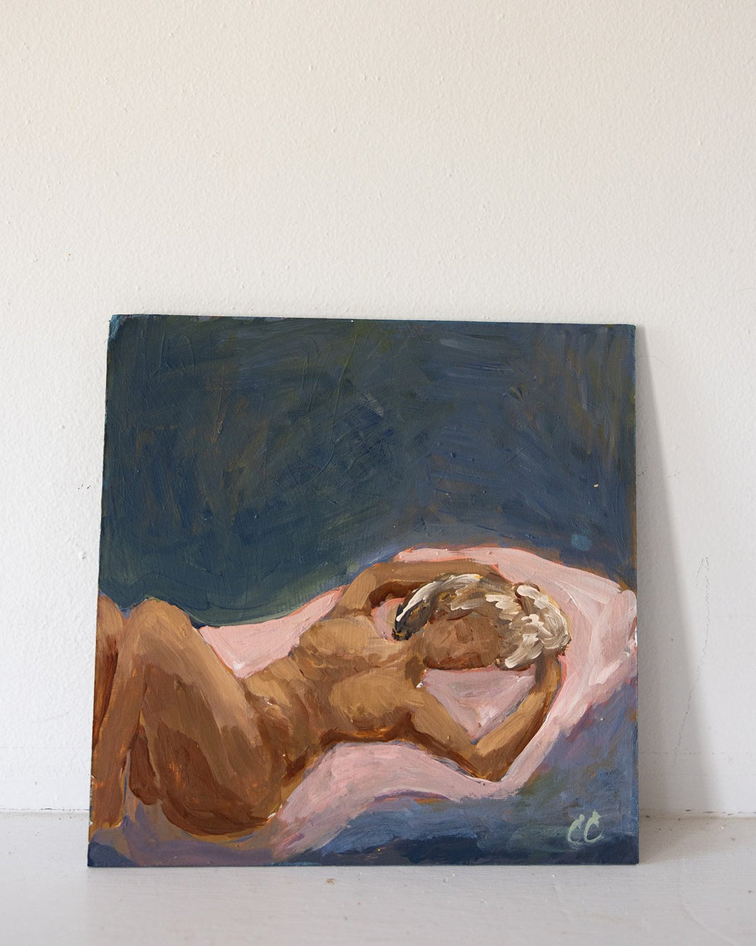 Nude on Pink 8x8 by Clementine Cavanaugh
