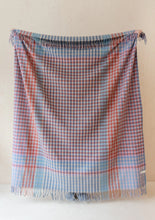 Load image into Gallery viewer, Recycled Wool Blanket, Blue Micro Gingham