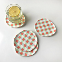 Load image into Gallery viewer, Gingham Coaster Set