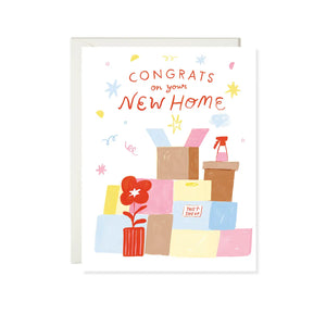 Unpacking Boxes New Home Card