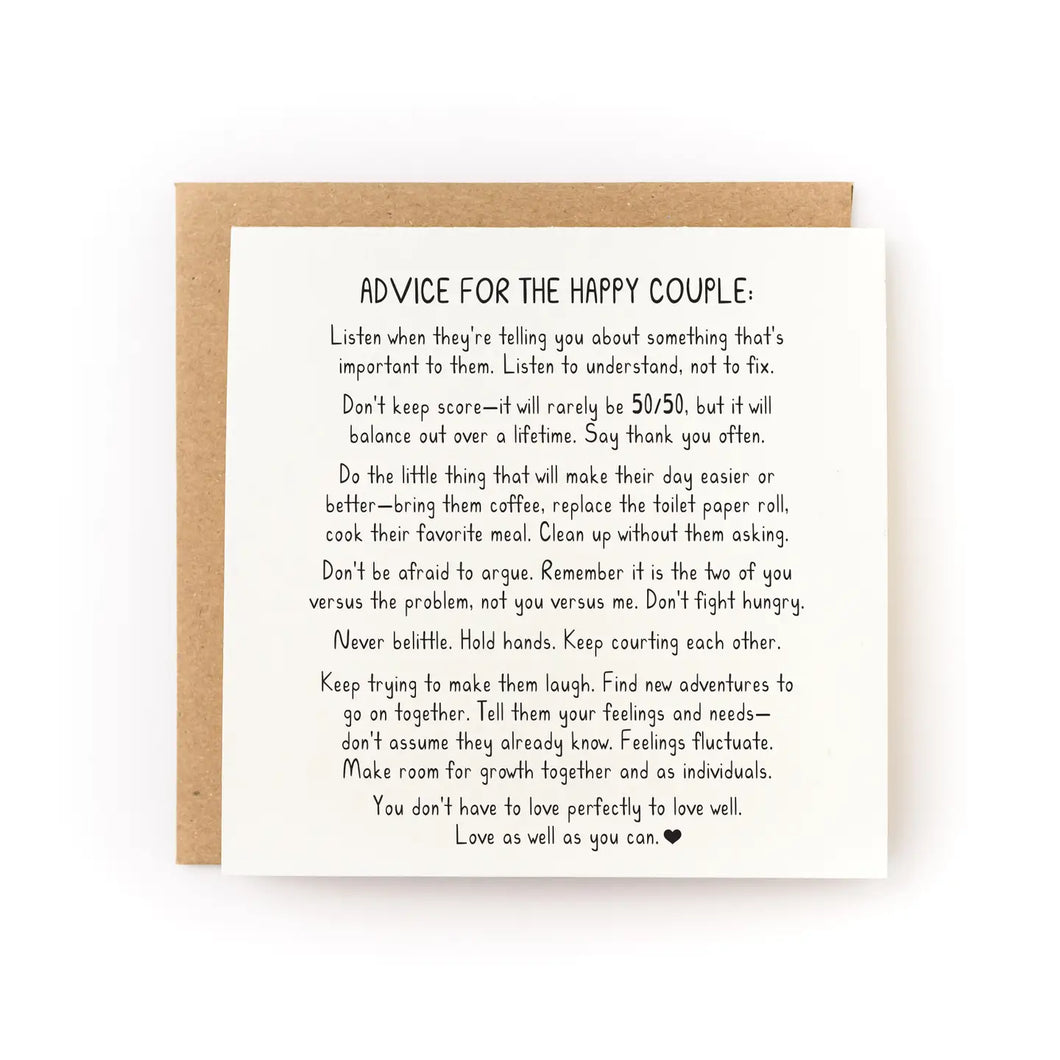 Advice For the Happy Couple Card