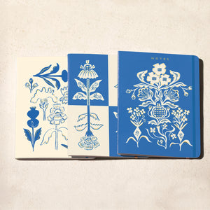 Blue Flower Bouquet Notebook Set