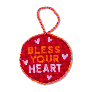 Bless Your Heart Needlepoint Ornament