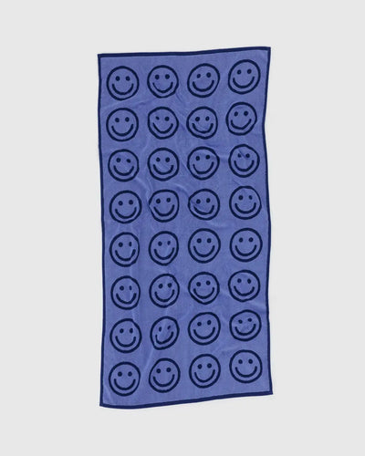 Happy Bath Towel, Blue
