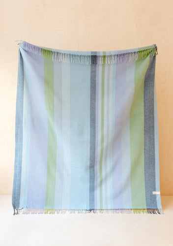 Recycled Wool Blanket, Blue Stripe