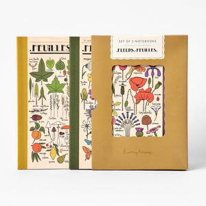 Set of Two Notebooks, Fleurs et Feuilles