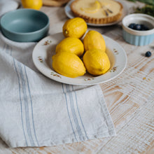 Load image into Gallery viewer, Grey Blue Rustic Stripe Tea Towel