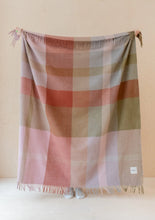 Load image into Gallery viewer, Recycled Wool Blanket, Pink Oversized Check