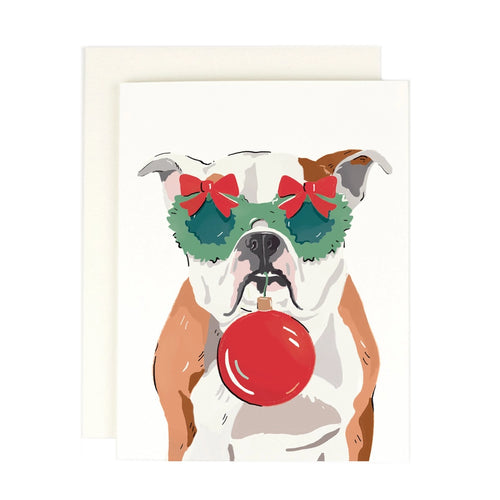 English Bulldog Holiday Card
