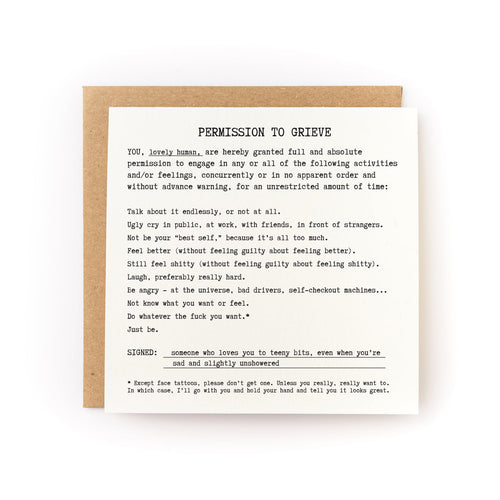 Permission to Grieve Card