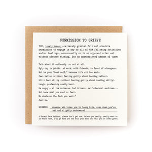 Permission to Grieve Card