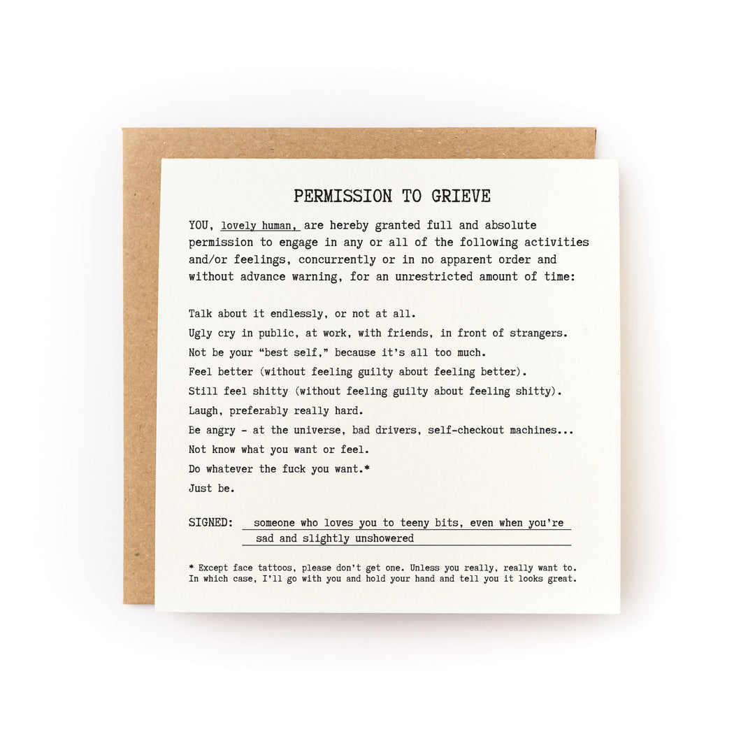 Permission to Grieve Card