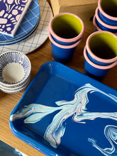 Load image into Gallery viewer, Cobalt Swirl Enamelware Tray