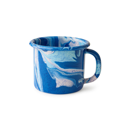 Enamelware Mug Cobalt Swirl