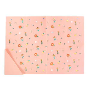 Foldable Placemat in Peach Wildflower