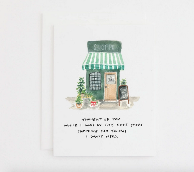 Cute Shop Just Because Card