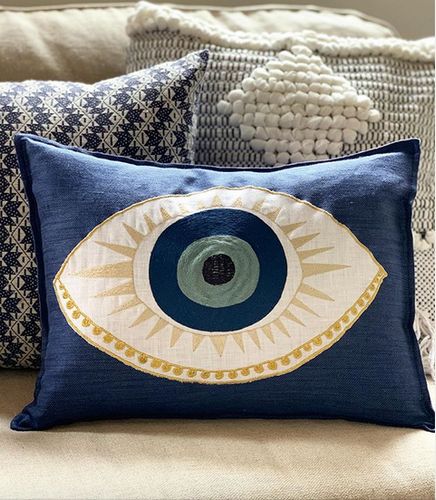 Evil Eye Applique Pillow