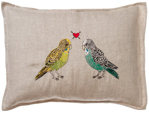 Parakeet Love Pillow